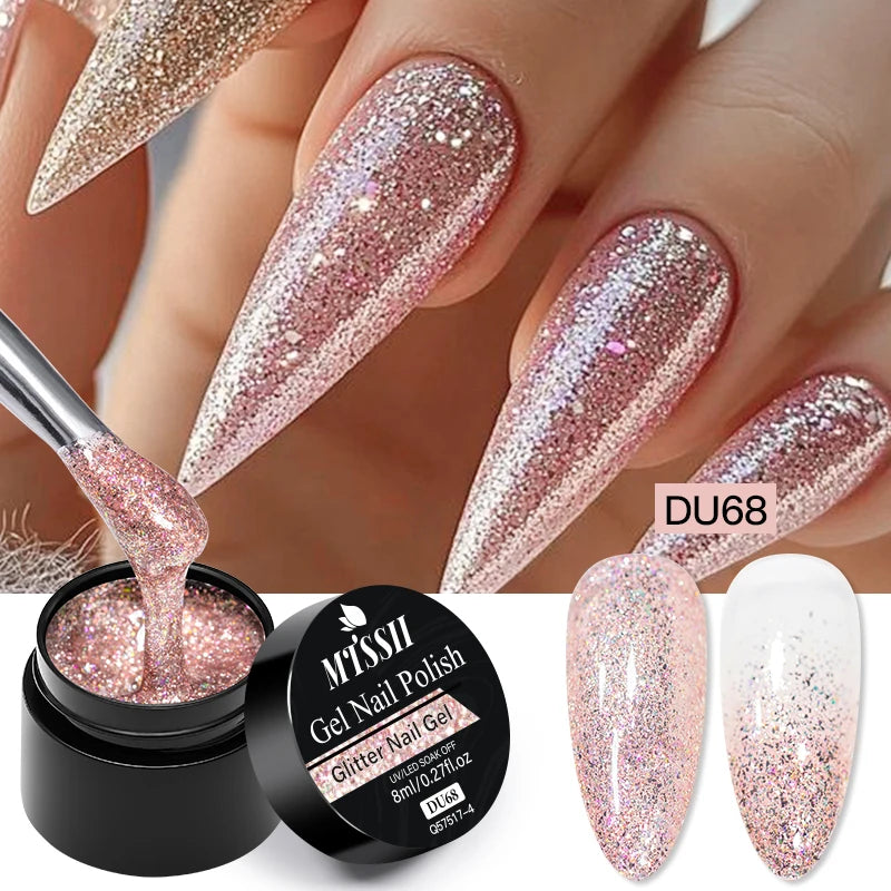 8ml Clear Non Stick Hand Solid Extension Nail Gel Polish Carving Flower Nail Art Building UV Gel Acrylic Varnish Manicure DIY