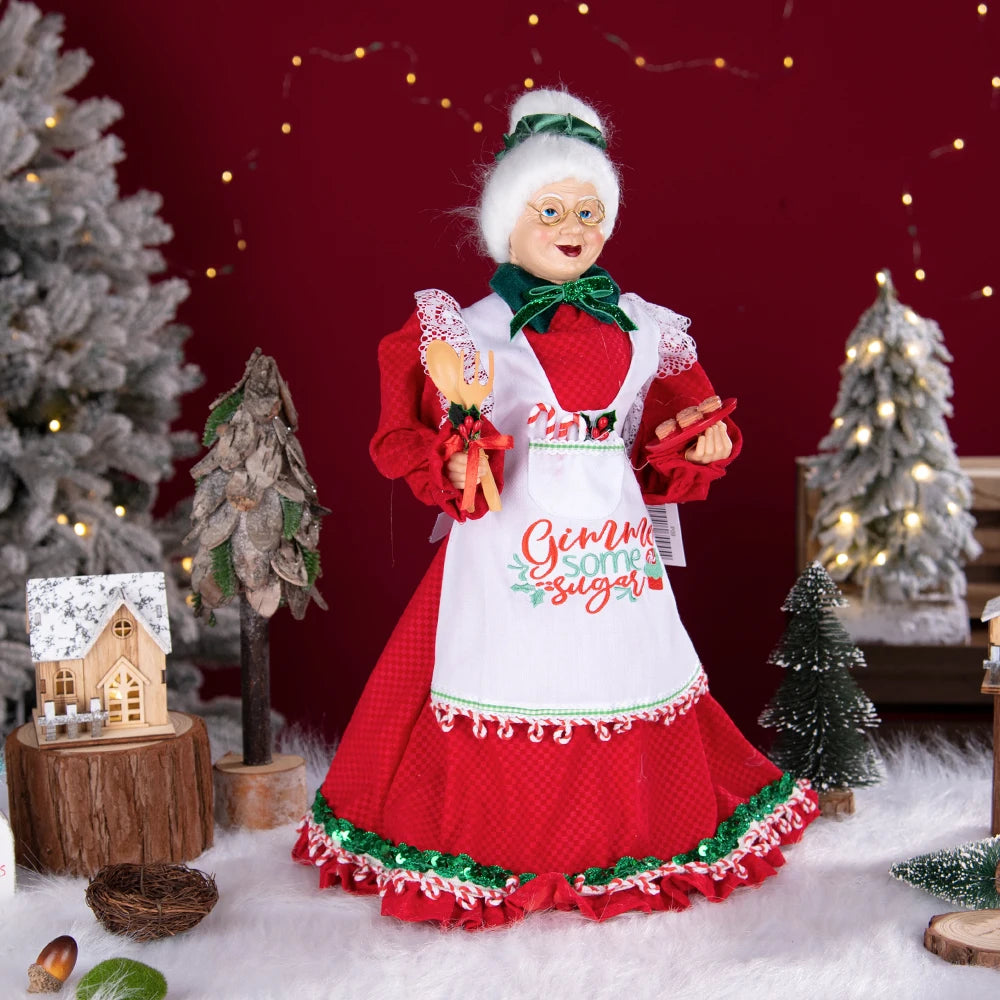 Santa Claus Granny Doll 50cm Standing Santa Claus Ornament Christmas Scene Doll Decoration 2024 Christmas Gift For Children