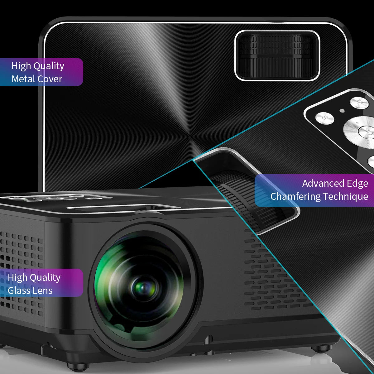 YABER Y60 Portable Projector with 5500 Lux Upgrade Full HD 1080P 200" Display Supported, LCD LED Home Projector