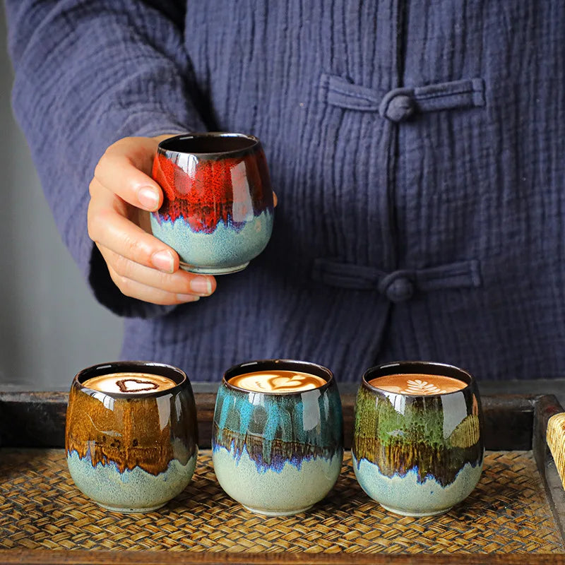 80ml Ceramic Cup Kiln Italian Espresso Coffee Cup Small Espresso Coffee Cup Living Room Coffee Table Tea Set Drinking Utensils