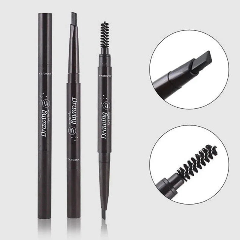 5 Color Double Ended Eyebrow Pencil Waterproof Make Up Long Lasting No Blooming Rotatable Triangle Eye Brow Tattoo Pen Makeup