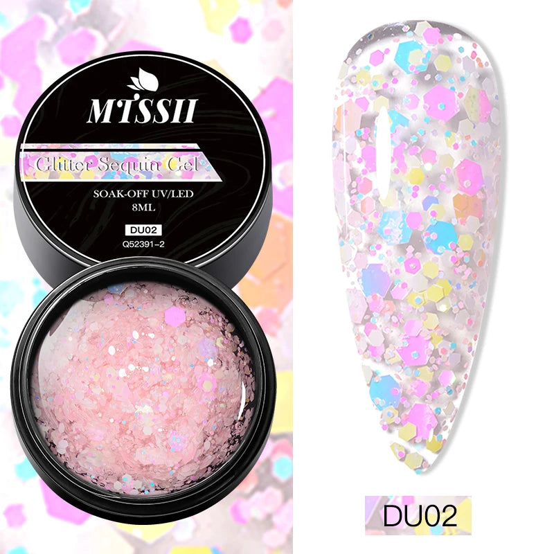 Mtssii 8ml Clear Non Stick Hand Solid Extension Nail Gel Polish 3D Carving Flower Nail Art Building UV Gel Acrylic Varnish