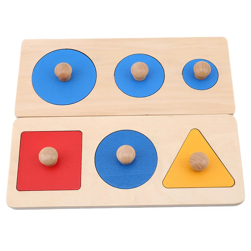 Montessori Puzzle Toys Wooden Geometric Shapes Sorting Math Colorful Preschool Learning Educational Game Baby Toddler Toys