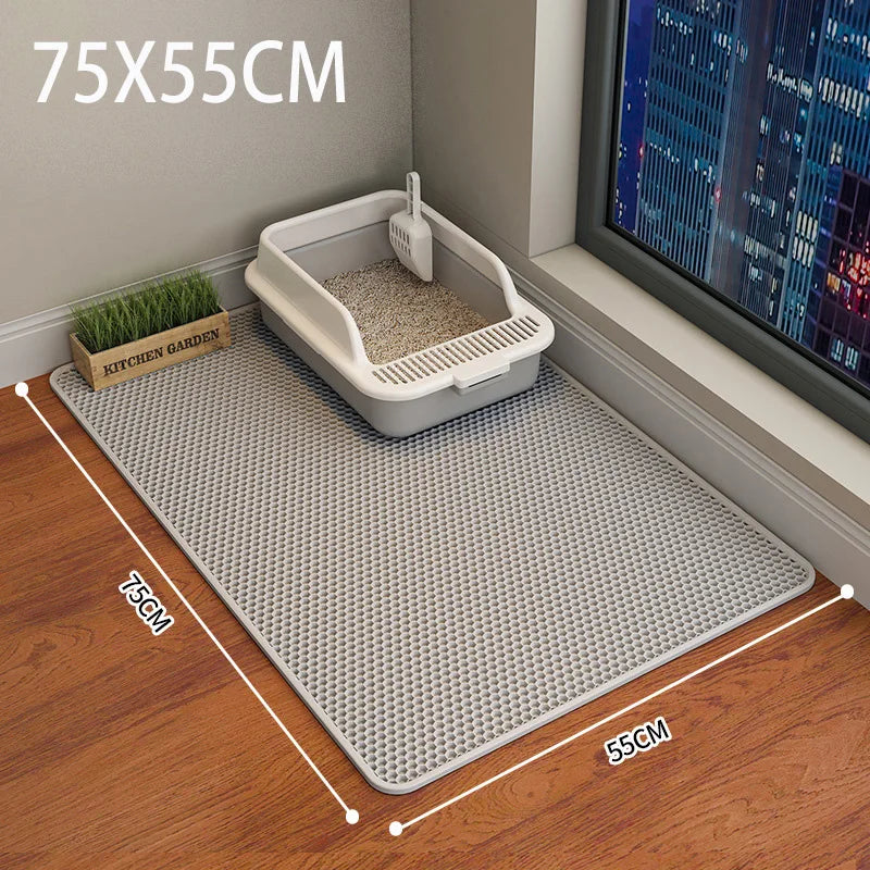 Double Layer Cat Litter Mat EVA Waterproof Cat Toilet Rug Litter Tray Sandboxes for Cat Litter Carpet Cat Litter Box Accessories