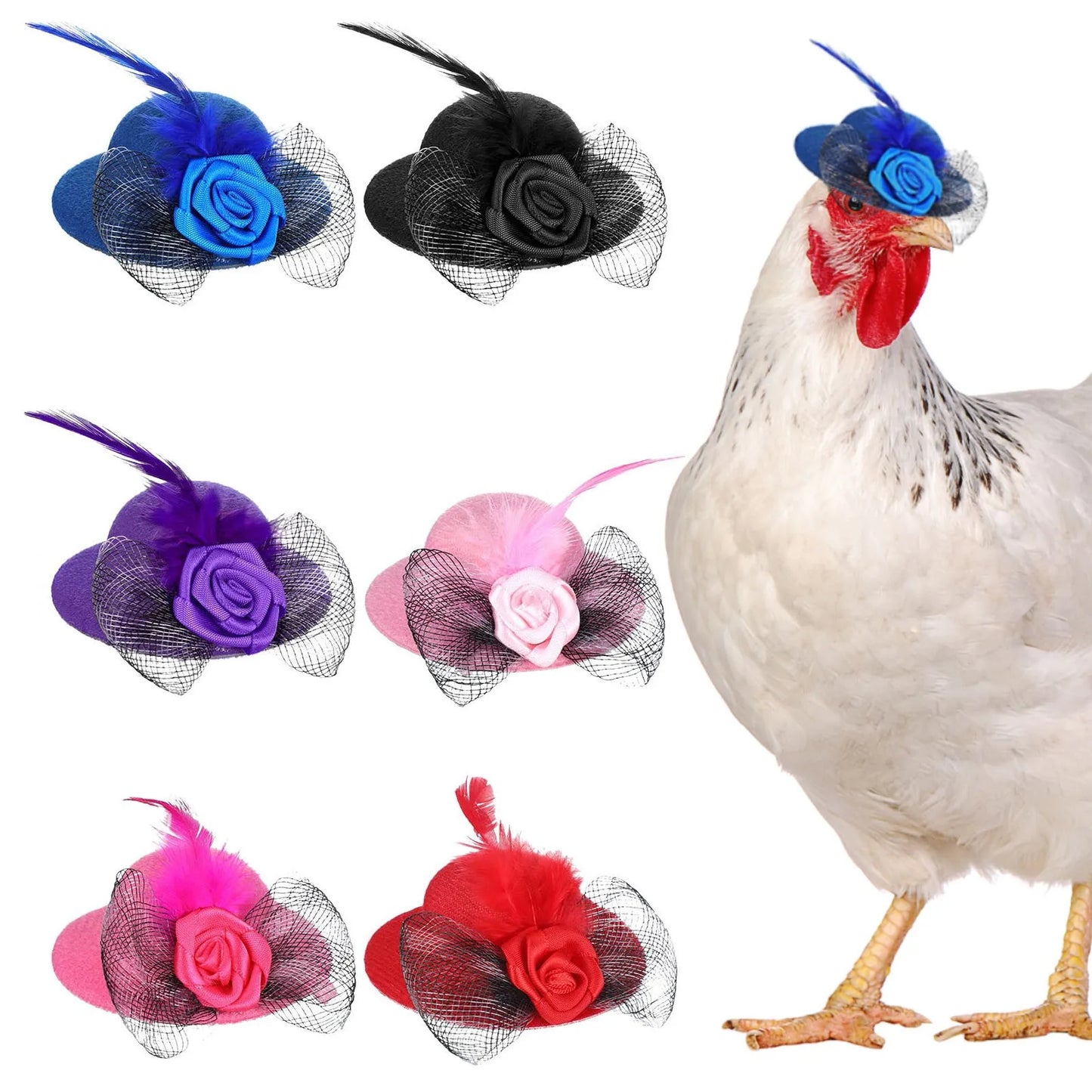 Chicken Hats For Hen Small  Funny Chicken Accessories Feather Top Hat