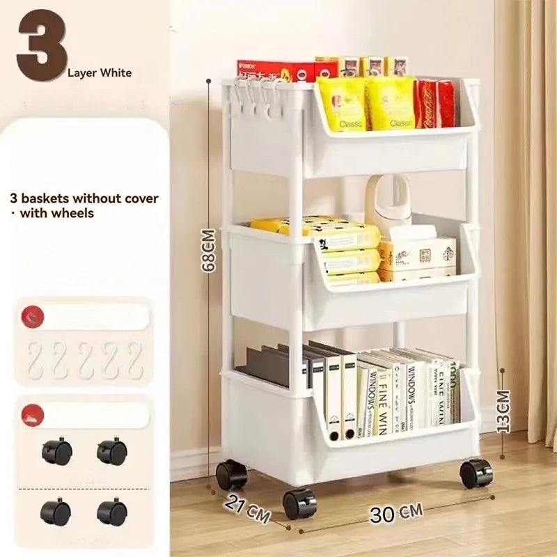 Kitchen Corner Storage Rack Narrow Slit Storage Cabinet Bathroom Living Room Home Organizer Mobile Bookshelf Floor Storage Rack