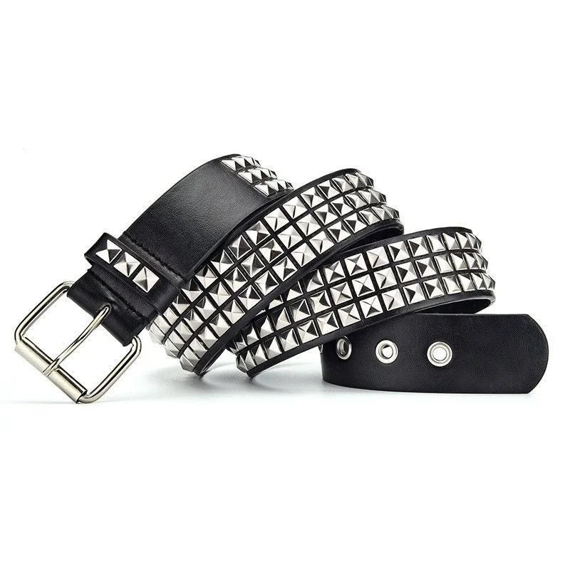 Subculture Gothic rivet belt trend Korean Punk Skull Rhinestone Belt men and women street dance belt