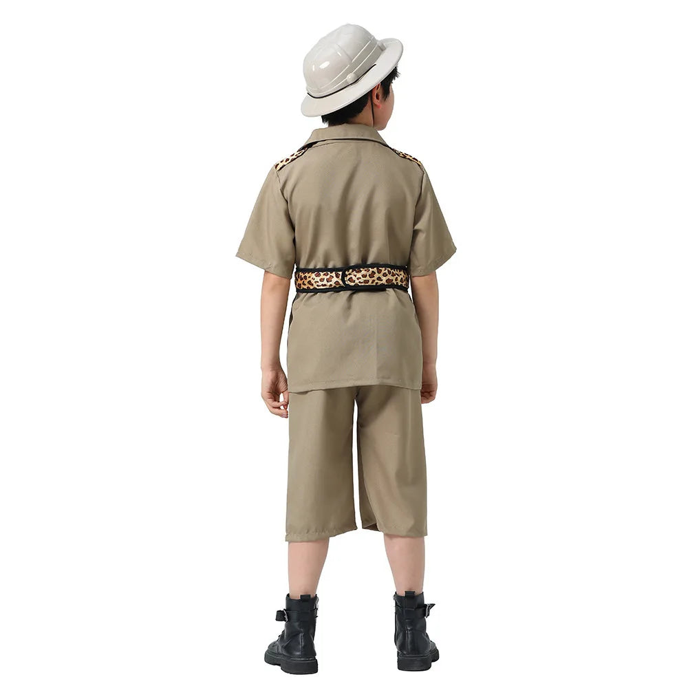 Jungle Explorer Cosplay Costume for Children Wildlife Ranger Performance Clothes Halloween Christmas Carnival Party Costumes