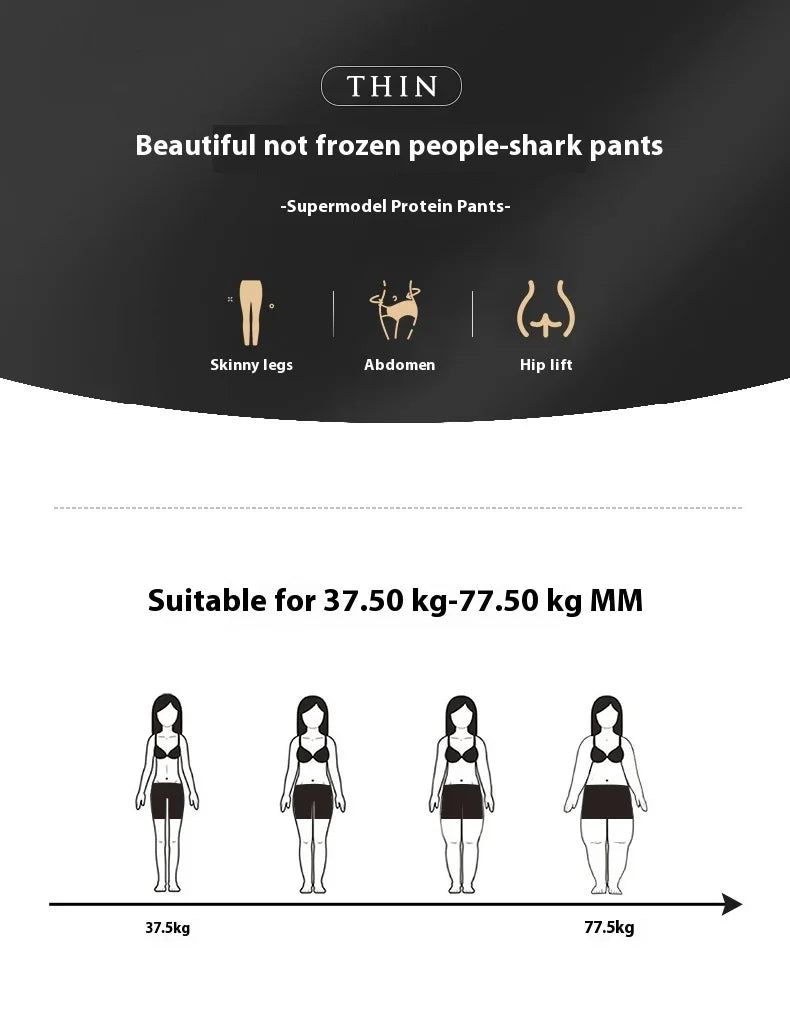 Women's Autumn Winter Thickened Alpaca Velvet Black Shark Leggings High Waist Slim Seamless Fleece Warm Leggings