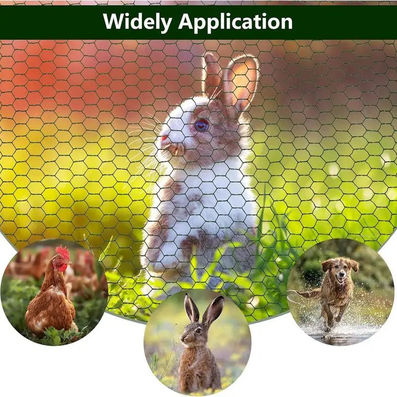 Chicken Wire Galvanized Hexagonal Chicken Coop Mesh Netting Pet Rabbit Chicken Fencing With 50 Zip Ties Plier And Gloves For