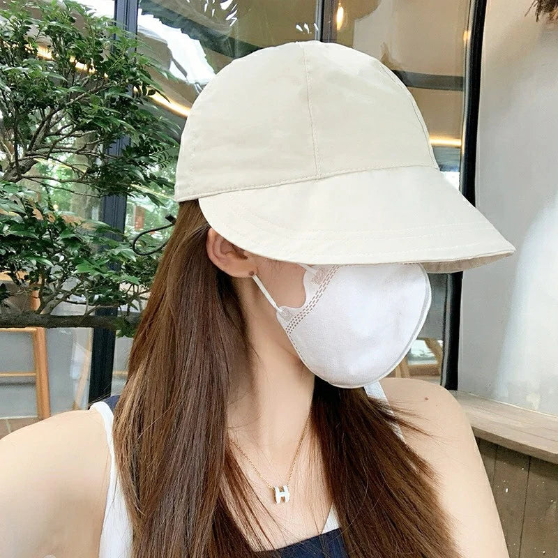 Summer Sun Hats Sunshade Hat Wide Brim Drawstring Adjustable Foldable Women Men Cap Quick-drying Hats Visors Fisherman Caps