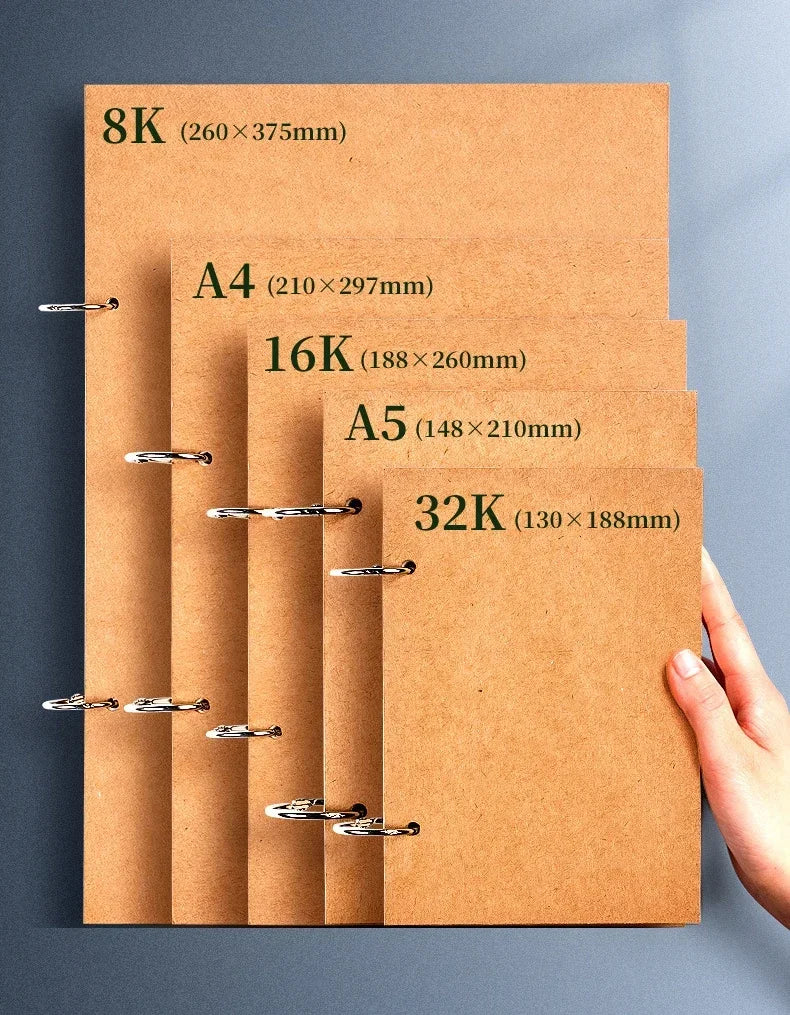 Professional Sketchbook A4 A5 16K 32K 8K Thick loose-leaf Sketch Paper Notebook Art School Supplies Pencil Drawing Stationery