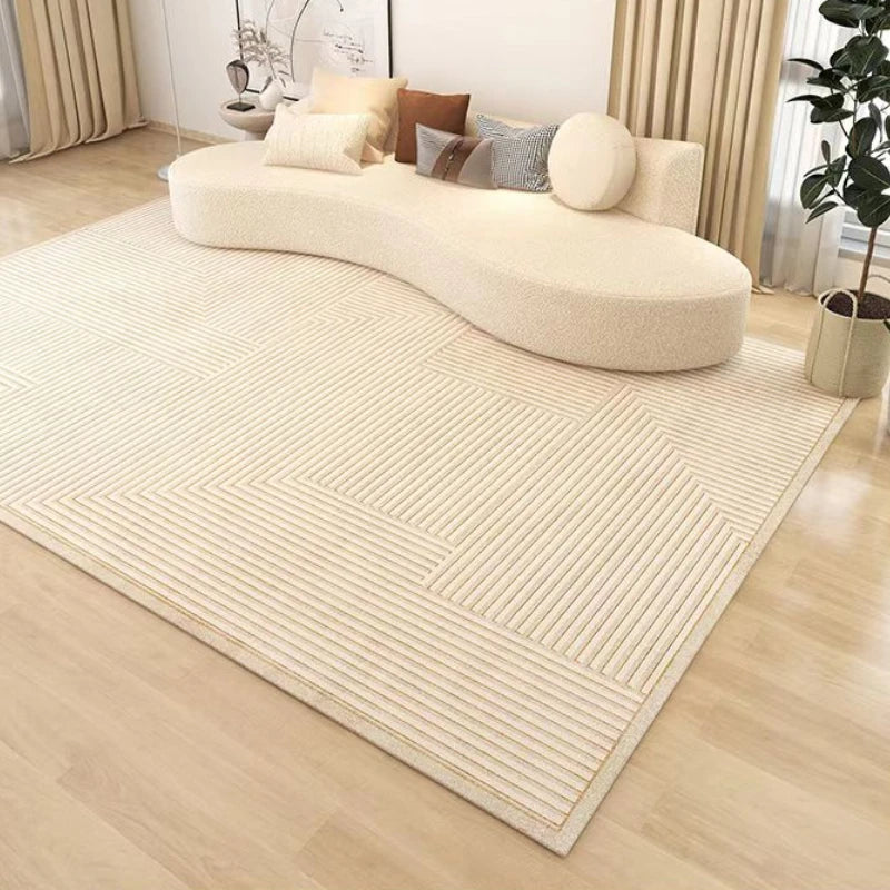 Beige Striped Minimalist Rug Comfortable Large Area Living Room Rugs Refreshing Bedroom Carpet Luxury Home Balcony Carpets Tapis