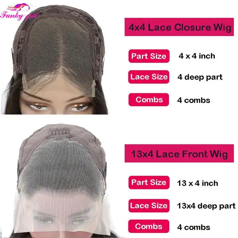 Brazilian Bone Straight Human Hair Wigs For Women 1B/99J Highlight Wig Human Hair bob Wig Straight13x4 Lace Frontal Short BobWig