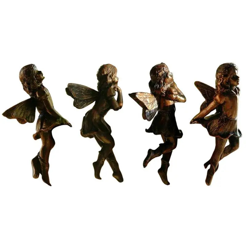 Miniature Fairies Pot Huggers Fairy Garden Planter Pot Hanger Flower Pot Vase Huggers Resin Angel Statue Figurines Desk Ornament