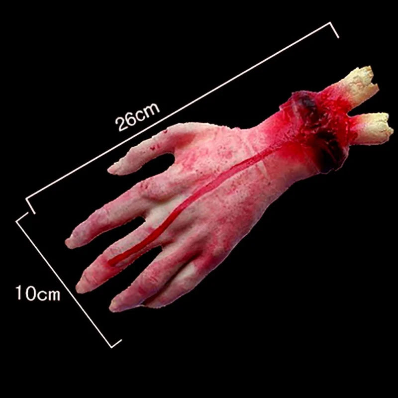 Halloween Horror Props Bloody Hand Haunted House Party Decoration Scary Fake Hand Finger Leg Foot Brain Heart Halloween Supplies