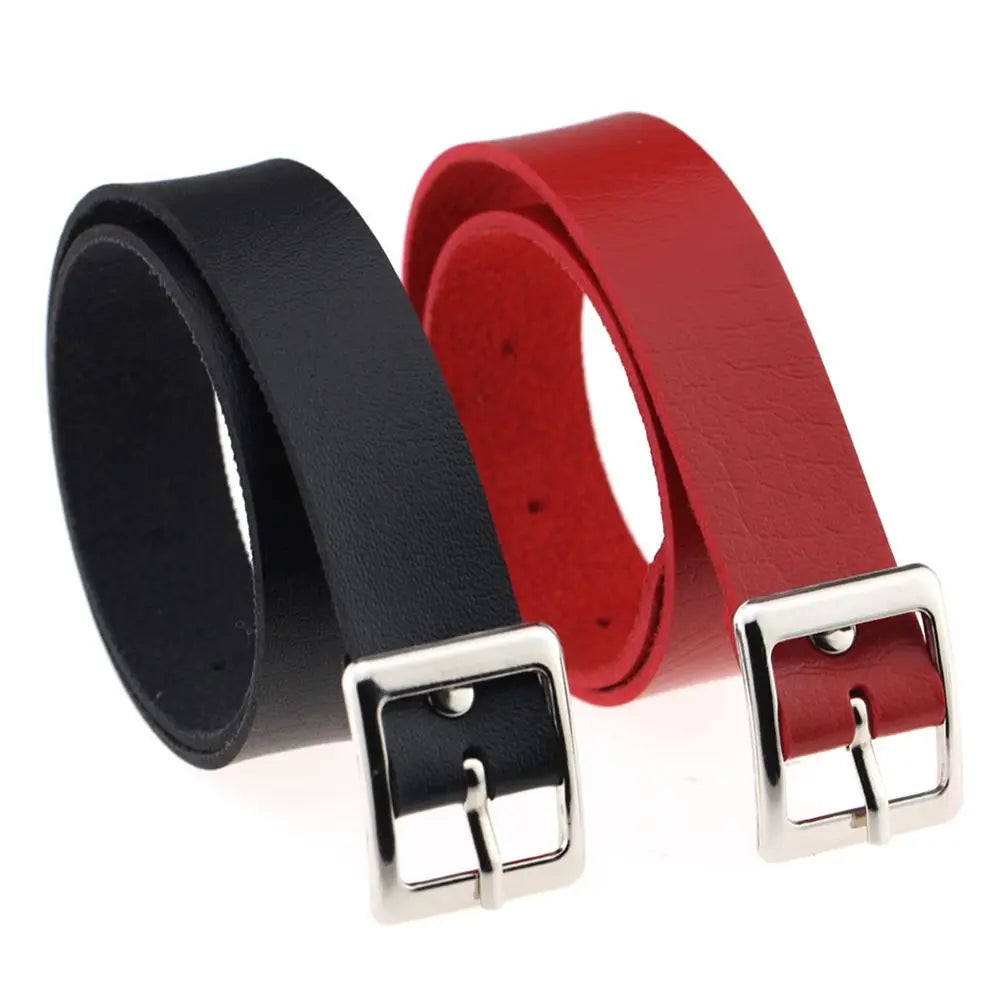 Fashion Gothic Punk Collar Necklace PU Leather Choker Necklace Buckle Collar