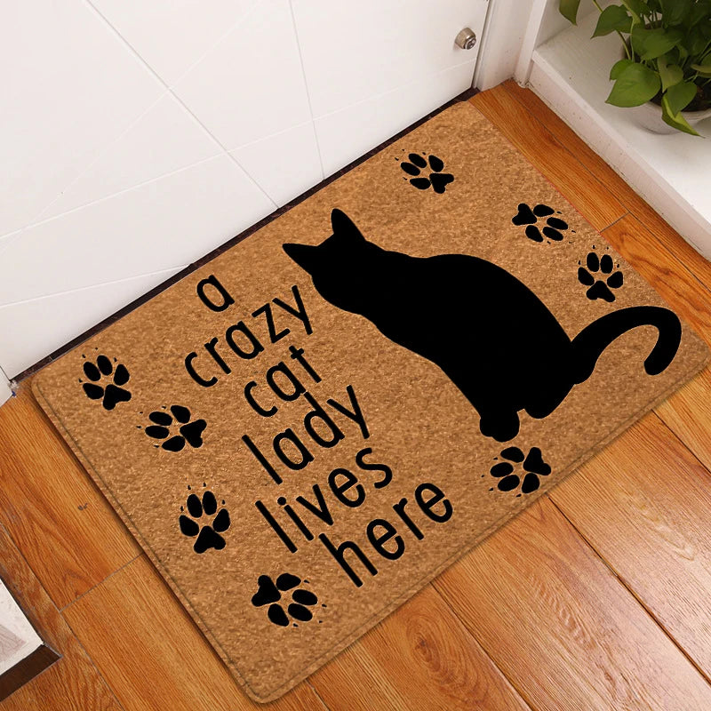 Kitchen Carpet Floor Mats for Living Room Welcome Mat Animal Cute Cat Doormats Kitchen Mat Bathroom Anti-Slip Rug Door Carpet