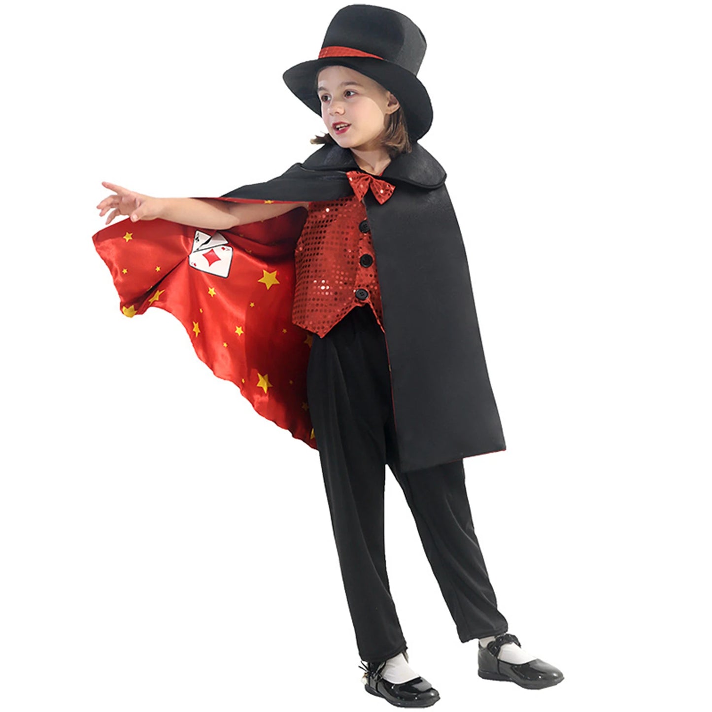 Kids Magician Children Cosplay Costume Uniform Vest Vampire Pants Full Set for Boys Girls Outfit Halloween Carnival Funny Suit