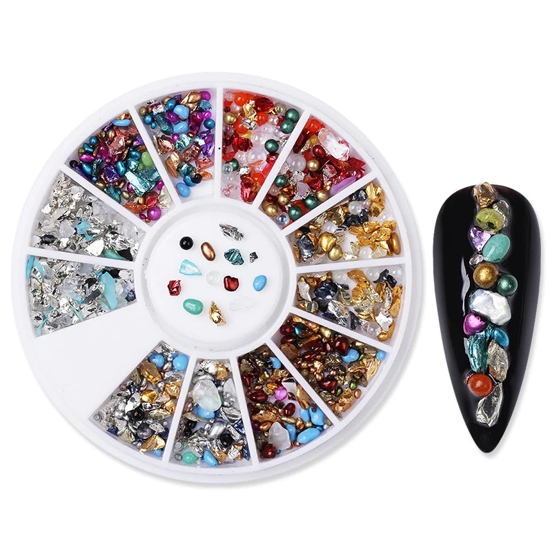 Glitter Rhinestone Nail Parts 3D Nail Art Crystal Gems Jewelry Beads Nail Charms Manicure Decorations Accessories Nail Supplies