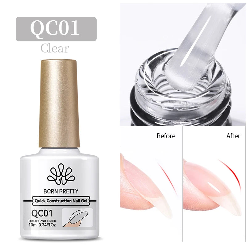 BORN PRETTY 10ML 8-in-1 Strong Nail Glue Gel Nail Polish Transparent Clear Function Gel Thickness Rubber Base Rhinestone Glue