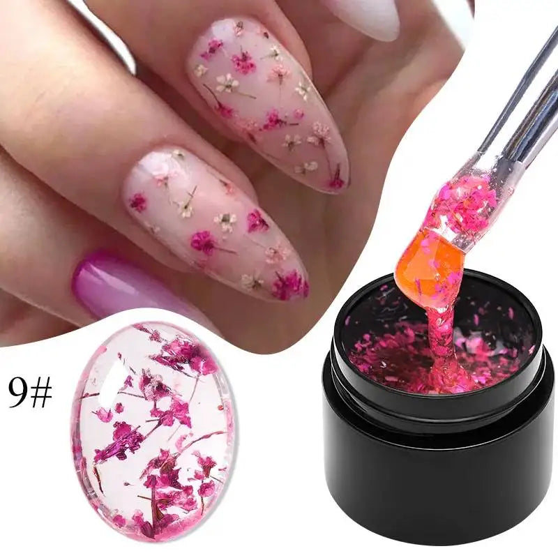 Mtssii 8ml Clear Non Stick Hand Solid Extension Nail Gel Polish 3D Carving Flower Nail Art Building UV Gel Acrylic Varnish