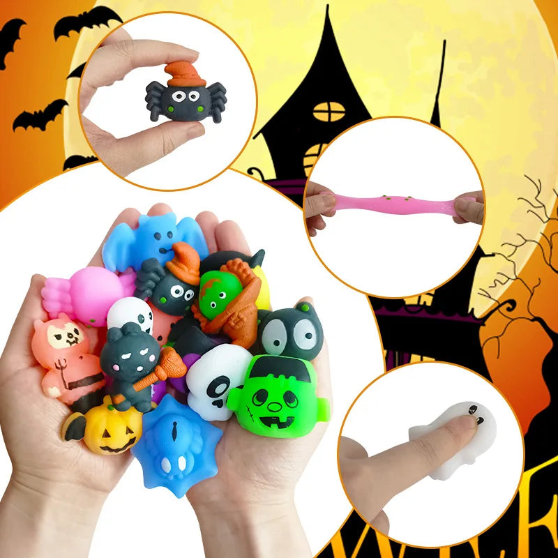 Halloween Squeeze Toys Set - TPR Stress Relief Anxiety for Kids 8-12 Halloween Party Anxiety Toys For Teens & Adults