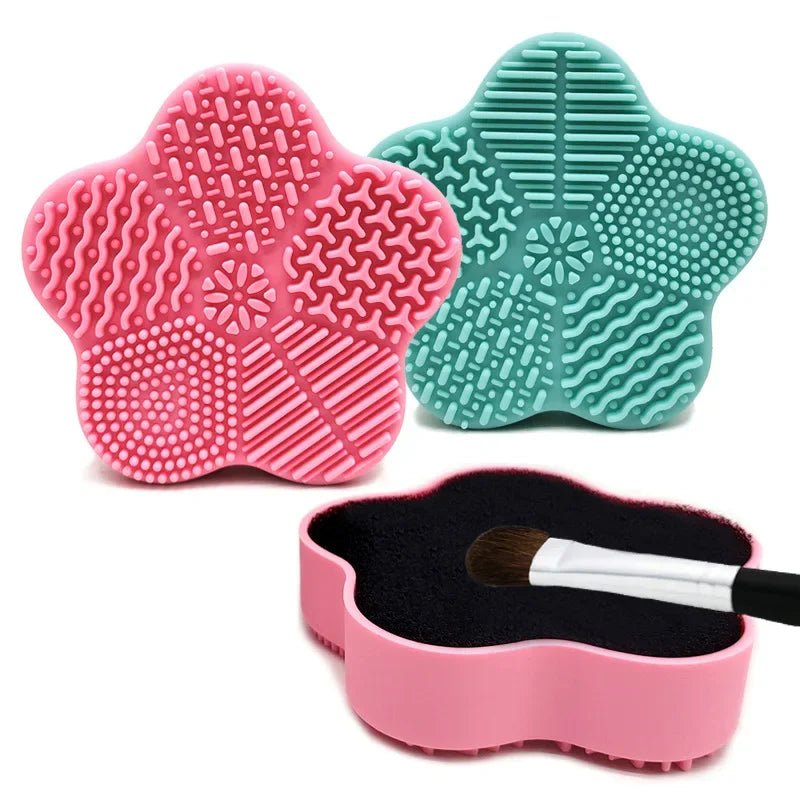 Seashell Washing Brush Box Cleaning Mat Cosmetic Brushes Cleaner Make Up Brushes Cleaner Pad Universal Scrubber Pads Accessories