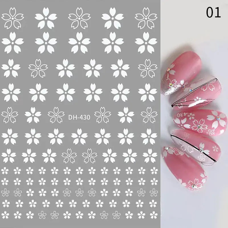 Sliver Stars Nails Stickers 3D Laser Stylish Adhesive Nail Sticker Manicure Decoration Nail Stickers for Nails Nail charms