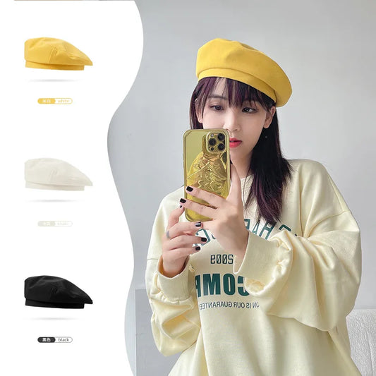 Duck Tongue Beret Cap Female Casual Versatile Literary painter's Cap Solid Color Bud Cap Sun Hat Boina Mujer Free Shipping