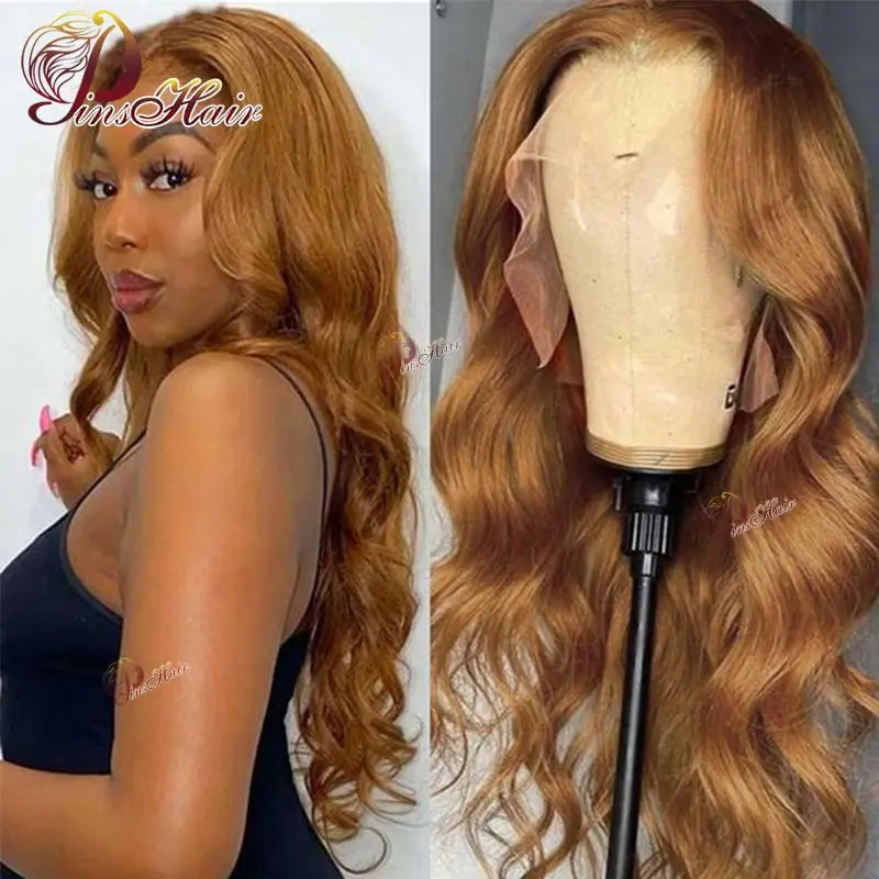 30 Inch Ginger Blonde 13X6 Lace Front Wig 13X4 Body Wave Human Hair Wigs Transparent Brazilian Human Hair Wig For Black Women