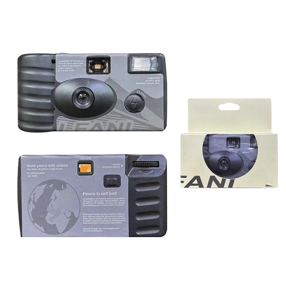 35mm Disposable Film Camera Built-in Flash One Time Use Camera 27 Photo Preloaded Film User-Friendly Operation Vintage Aesthetic