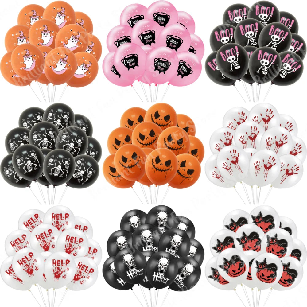 Halloween Balloons 12 Inch Black Orange White Pink Latex Balloon for Halloween Holiday Events Party Favors Supplies Decoration