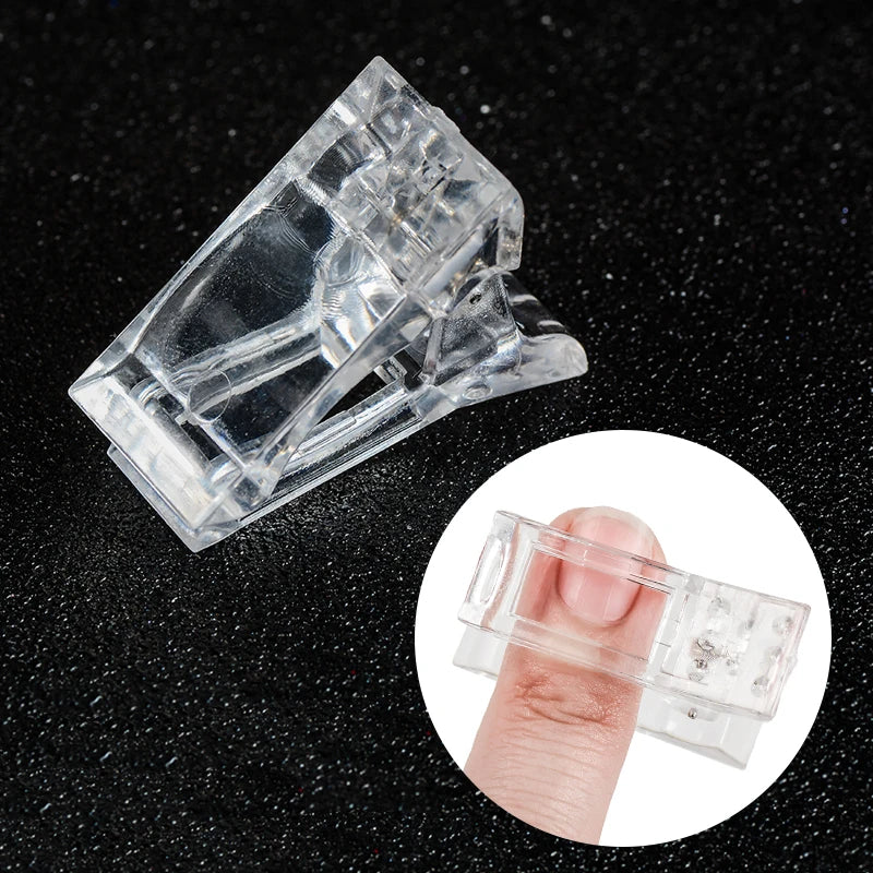 Acrylic Nail Clip Transparent Gel Quick Building Nail Tips Clips Fingernail Extension UV Clamps Manicuring Art Builder Tools Set