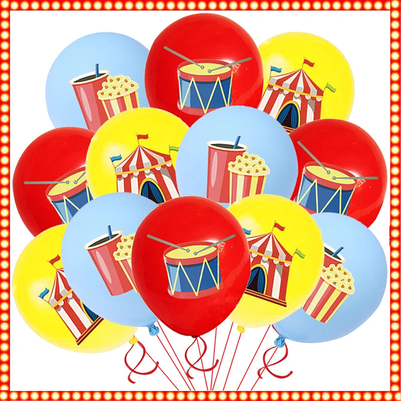 Circus Theme Party Decorations Striped Animals Disposable Tableware Set Plate Cup Masks Kids Birthday Party Supplies Joyful