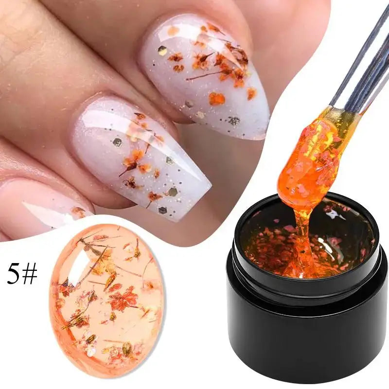 8ml Clear Non Stick Hand Solid Extension Nail Gel Polish Carving Flower Nail Art Building UV Gel Acrylic Varnish Manicure DIY