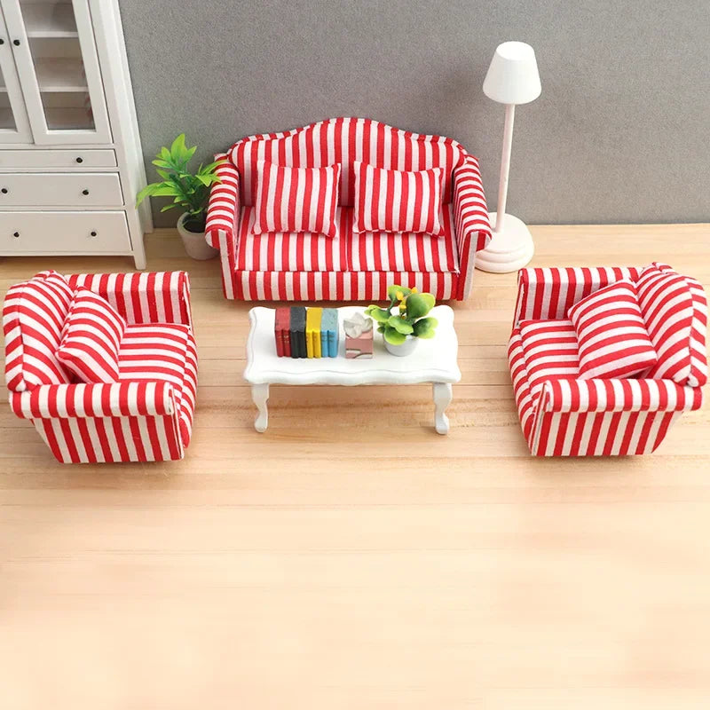 1/12 Doll House Sofa Model BJD Doll Living Room Furniture Decoration Micro Scene Sofa Accessories