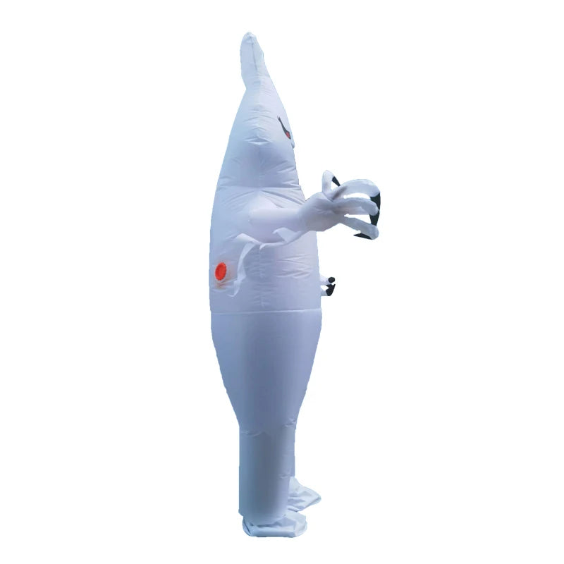 Adult Funny Inflatable White Ghost Cosplay Clothes Mascot Halloween Carnival Party Costumes