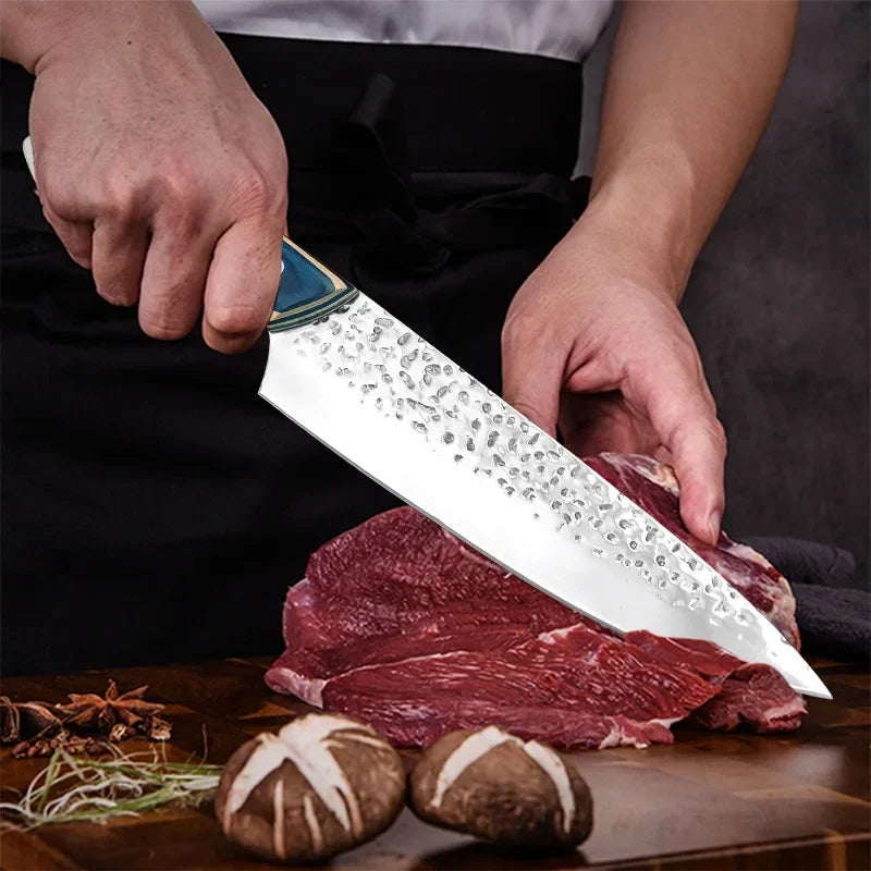 Professional Japanese Forged Kitchen Chef Knives 5Cr15Mov Stainless Steel Meat Fish Fruit Boning Butcher Cleaver Knife Set