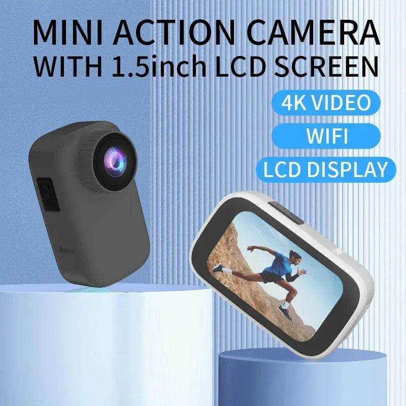 Action Camera Vlog logger with WIFI Thumb Magnetic Back Clip Anti-shake Pocket Camera 4K HD Video Driving Recorder Sports Camera