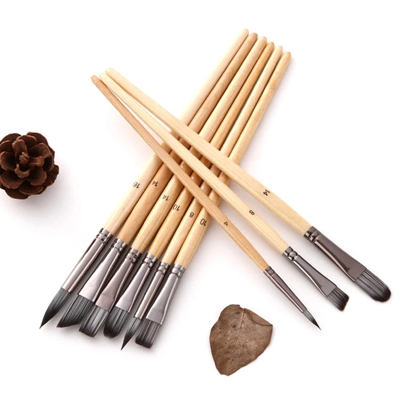 24Pcs Professional Paint Brush Artists Paintbrush Kit for Beginner Watercolor Oil Rock Stone Canvas Painting Mininatures DIY Eas