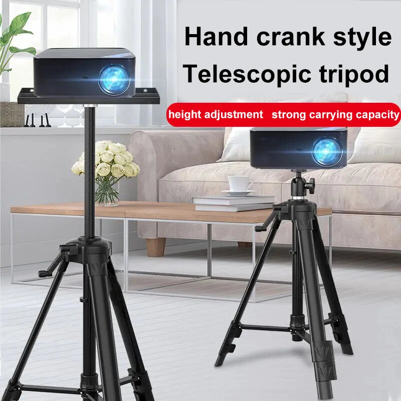 60-130cm Projector Tripod Stand Foldable with Tripod Tray Multifunctional Gimbals Racks Projector Stand with Adjustable Height