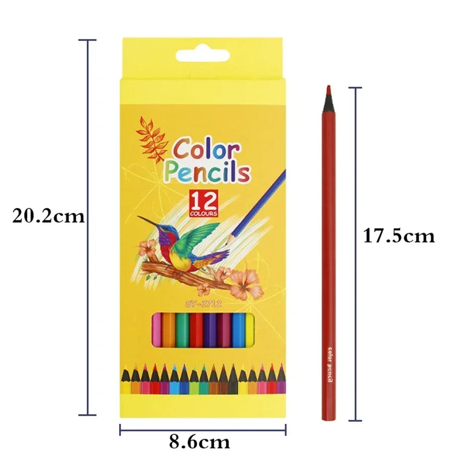 Hexagonal colored pencil Multi-Color Art Pencils Set - 12 Boxes, 144 Pieces for hand-drawn graffiti animation drawing Coloring