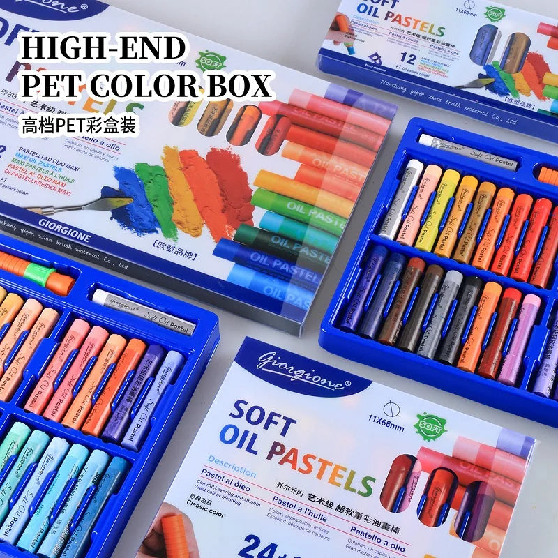 Giorgione Soft Oil Pastels Set for Artist Kids, Gallery Professional Stick Crayons Painting Supplies, 12/24/36/48 colors Art Kit