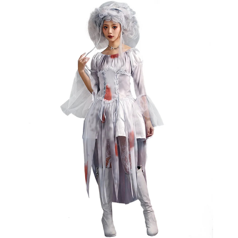 Halloween Vampire Zombie Costume Family Terror Suit Parent-Child Cosplay Clothes Carnival Masquerade Party Outfit Adult Kids Set