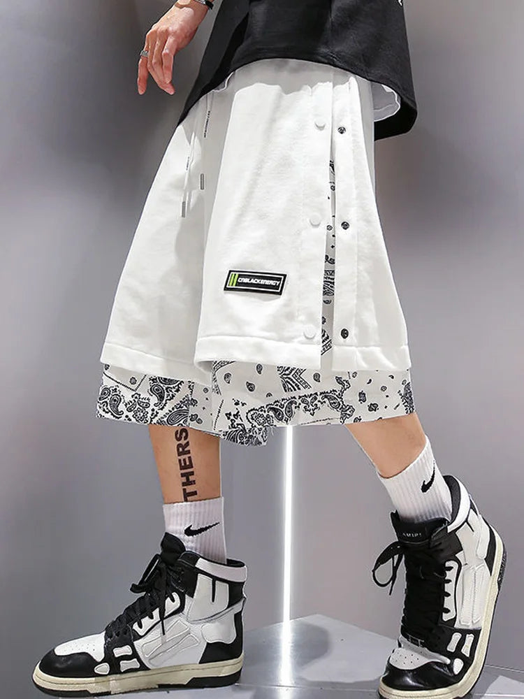 Fashion Men Printed Shorts Summer Casual Sports Basketball Shorts Baggy Men Jogging Clothes Punk Style Streetwear Thin Thickness