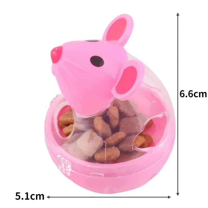 Food Leakage Tumbler Feeder Treat Ball Cute Little Mouse Toys Interactive Toy for Cat Food Slow Feeding Pet Toy Supplies