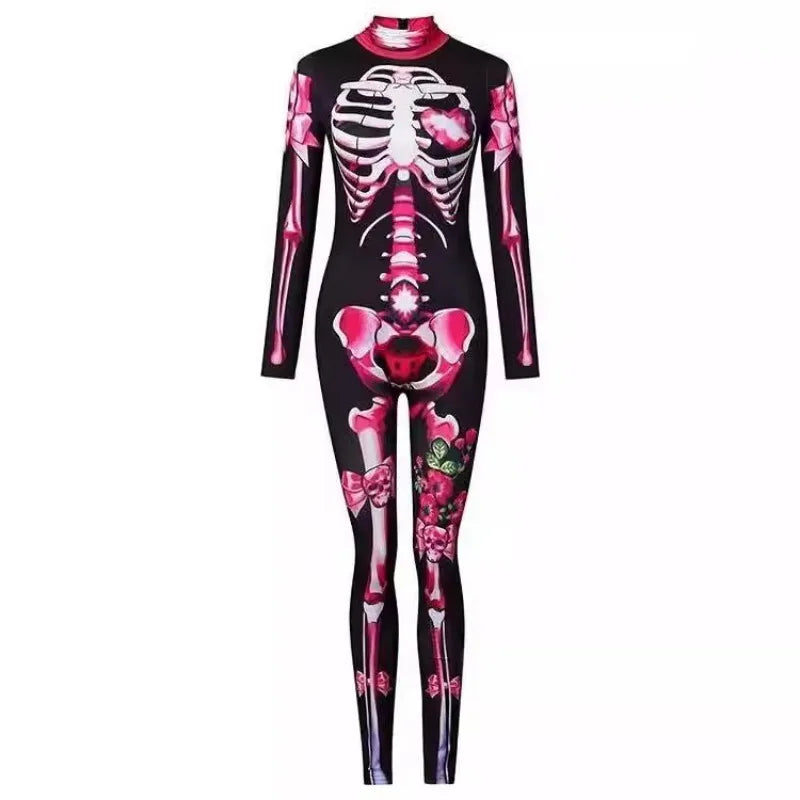 Halloween costume skeleton ghost costume spoof skeleton jumpsuit costume party props parent child party costume