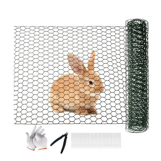 Chicken Wire Galvanized Hexagonal Chicken Coop Mesh Netting Pet Rabbit Chicken Fencing With 50 Zip Ties Plier And Gloves For