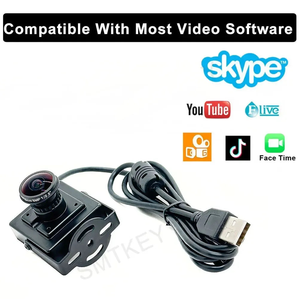 160 Degree Wide Angle 2K HD PC Webcam Mini 4 MegaPixel 30fps High Speed Video Live Streaming Camera UVC Plug Play PC USB Camera